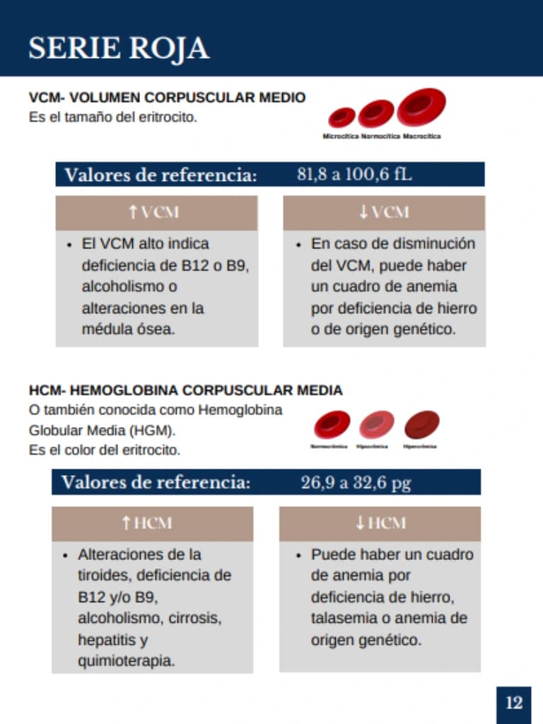 Serie Roja - VCM y HCM