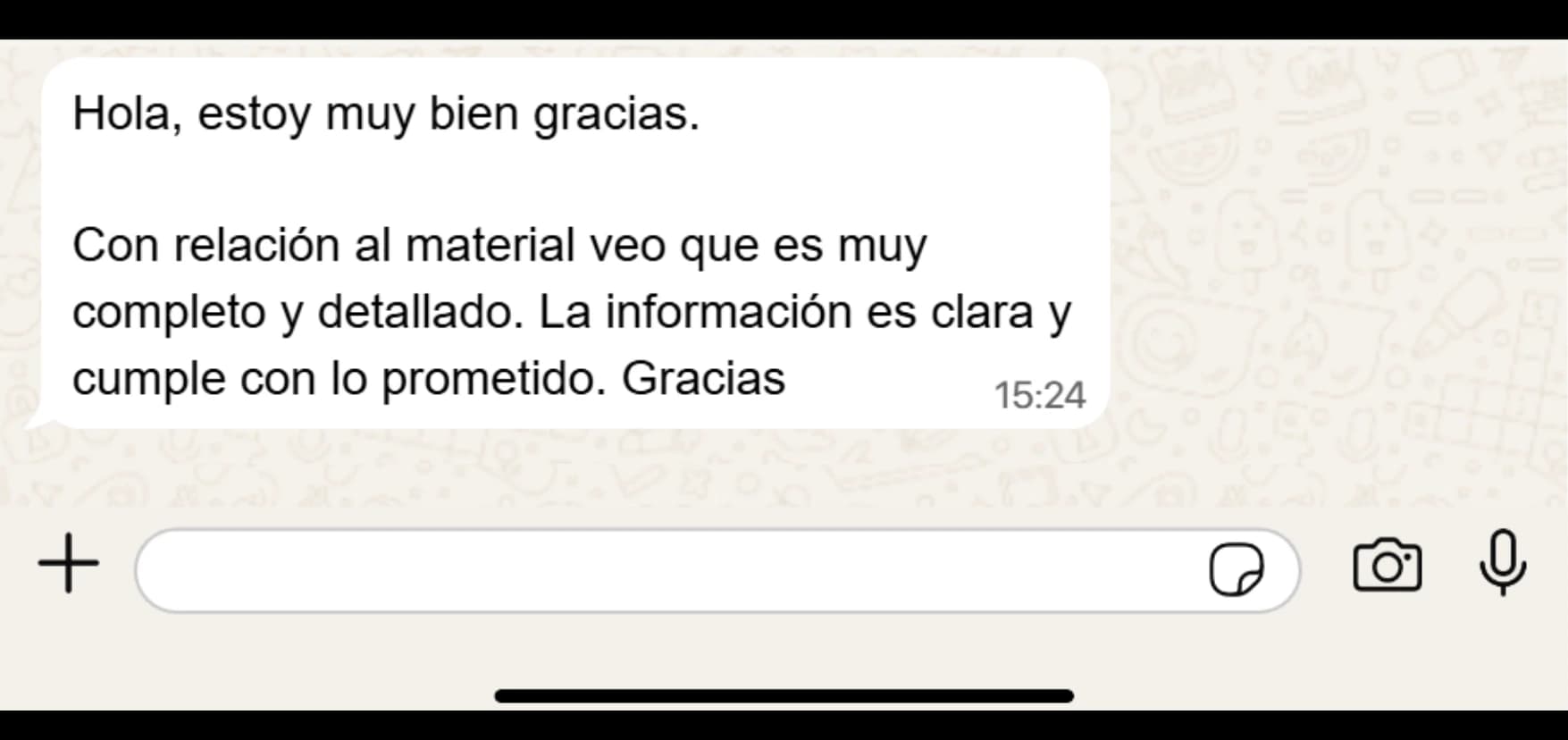 Testimonio: Material muy completo y detallado